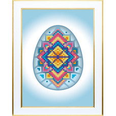Т-1420 VDV Заготовка для вишивки бісером - Великоднє яйце Блакитна димка 11x15 см (схема на атласі)