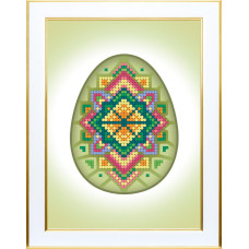 Т-1421 VDV Заготовка для вишивки бісером - Великоднє яйце Оливкове 11x15 см (схема на атласі)