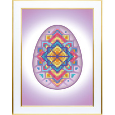 Т-1422 VDV Заготовка для вишивки бісером - Великоднє яйце Лавандове 11x15 см (схема на атласі)