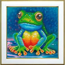 Т-1430 VDV Заготовка для вишивки бісером - Жабка 20х20 см (схема на атласі)