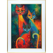 Т-1434 VDV Заготовка для вишивки бісером - Декоративні коти 26,5х42 см (схема на атласі)