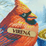 ТБ_А3Н_580 Virena Набір для вишивки бісером - Кардинал червоний з кавою 36,5x27 см (габардин)