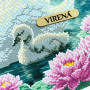 ТБ_А3Н_585 Virena Набір для вишивки бісером - Лебеді з ліліями 36,5x27 см (габардин)