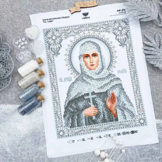 ТБ_А4Р_675 Virena Набір для вишивки бісером та бусинами - Ікона Cв. Софія в сріблі 19х23,5 см (габардин)