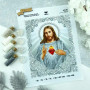 ТБ_А4Р_683 Virena Заготовка для вишивки бісером - Пресвяте серце Ісуса Христа в сріблі 19x23,5 см, габардин