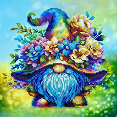 ТБ_КВ_3023 Virena Набір для вишивки бісером - Гном в капелюсі з квітами 29,5x29,5см (габардин) ТБ_КВ_3023 Virena Набір для вишивки бісером - Гном в капелюсі з квітами 29,5x29,5см (габардин)