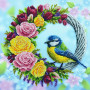 ТБ_КВ_3024 Virena Набір для вишивки бісером - Вінок з пташкою 29,5x29,5см (габардин)