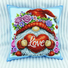 ТБ_НД_247 Virena Набір для вишивки бісером - Наволочка декоративна Гном з сердечком 31x31 см (схема на габардині)