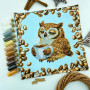 ТБ_НД_250 Virena Набір для вишивки бісером - Наволочка декоративна Сова з чашкою кави 31x31 см (схема на габардині)