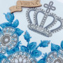 ТБ_РВМ_049 Virena Набір для вишивки бісером та бусинами - Рушник весільний малий блакитний з короною 20x140 см (габардин)