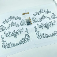 ТБ_РВВ_069 Virena Набір для вишивки бісером та бусинами - Рушник весільний великий в сріблі 35x190 (габардин)