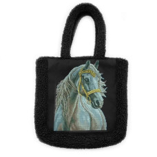 ТБ_Шоппер_810 Virena Набір для вишивки бісером - Сумка-шоппер Білий кінь 43x30 см (штучне хутро Teddy)