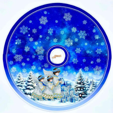 ТБ_СЯ_312 Virena Набір для вишивки бісером - Спідниця під ялинку з різдвяними ангелами 71х71 см (габардин)