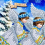 ТБ_СЯ_312 Virena Набір для вишивки бісером - Спідниця під ялинку з різдвяними ангелами 71х71 см (габардин)