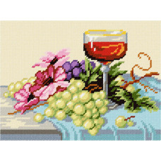 TH42 Вино і виноград. Quick Tapestry. Набір для вишивки пряжею гобеленовим стібком по канві з малюнком