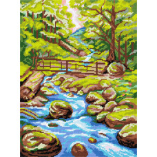 TJ03 Quick Tapestry Набір для вишивки друкованим гобеленом - Лісовий струмок 36x57см (схема на страміні) TJ03 Quick Tapestry Набір для вишивки друкованим гобеленом - Лісовий струмок 36x57см (схема на страміні)