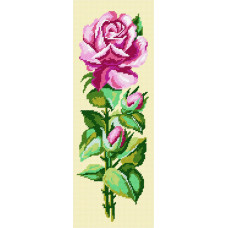 TS12 Рожева троянда, 22х62 см. Quick Tapestry. Набір для вишивки пряжею гобеленовим стібком по канві з малюнком