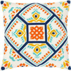 V538 Чарівниця Набір для вишивки друкованим хрестиком - Подушка Прозорість дня 40x40 см, страмін (схема на канві)