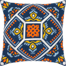 V539 Чарівниця Набір для вишивки друкованим хрестиком - Подушка Глибока ніч 40x40 см, страмін (схема на канві)