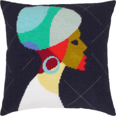 V542 Чарівниця Набір для вишивки друкованим напівхрестиком - Подушка Гідність 40x40 см, страмін (схема на канві)