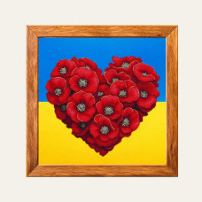 VD_SA_001 Voloshka Набір для вишивки рахунковим хрестиком - Квіткове серце 24x21 см, на Aida 16 (канва з фоном)