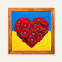 VD_SA_001 Voloshka Набір для вишивки рахунковим хрестиком - Квіткове серце 24x21 см, на Aida 16 (канва з фоном)