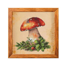 VMC_1009 Voloshka Набір для вишивки рахунковим хрестиком - Гриб боровик 18x19 см, Aida 16 (канва з фоном)