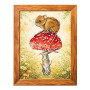 VMC_1010 Voloshka Набір для вишивки рахунковим хрестиком - Миша на грибочку 17x31 см, Aida 16 (канва з фоном)