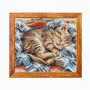 VMC_1019_R Voloshka Набір для вишивки рахунковим хрестиком - Кошеня 26,5x29,5 см, рівномірка 32 ct (канва з фоном)