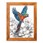 VMC_1021_R Voloshka Набір для вишивки рахунковим хрестиком - Папуга на магнолії 30x40 см, рівномірка 32 ct (канва з фоном)