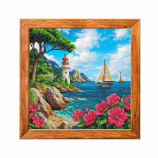 VMC_1026_R Voloshka Набір для вишивки рахунковим хрестиком - Маяк 23x23 см, рівномірка 32 ct (канва з фоном)