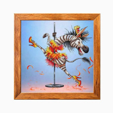 VMC_1028 Voloshka Набір для вишивки рахунковим хрестиком - Зебра в танці 22x25,5 см, Aida 16 (канва з фоном)