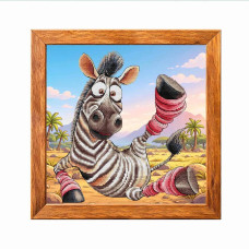 VMC_1030 Voloshka Набір для вишивки рахунковим хрестиком - Зебра і йога 1 24x25 см, Aida 16 (канва з фоном)