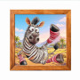 VMC_1030 Voloshka Набір для вишивки рахунковим хрестиком - Зебра і йога 1 24x25 см, Aida 16 (канва з фоном)