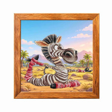 VMC_1031_R Voloshka Набір для вишивки рахунковим хрестиком - Зебра і йога 2 24x25 см, рівномірка 32 ct (канва з фоном)