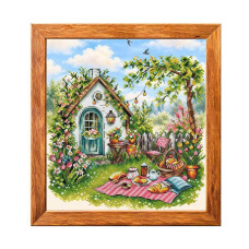 VMC_1040_Print_A Voloshka Набір для вишивки рахунковим хрестиком - Пікнік 24,6x24 см, Aida 16 (канва з фоном)