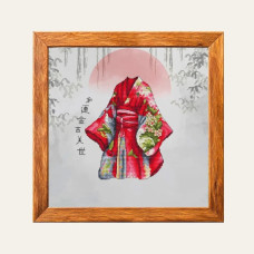 VМС_1007_Print_R Voloshka Набір для вишивки рахунковим хрестиком - Кімоно 21x22 см, рівномірка 32 ct (канва з фоном)