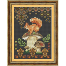 VN-271 Olanta Набір для вишивки рахунковим хрестиком - Грибочок для білочки 16x22 см, Aida 16