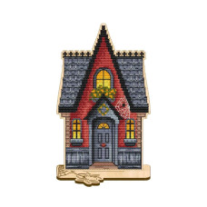VW_008 Voloshka Набір для вишивки рахунковим хрестиком по дереву - Іграшка Будинок на Хелловін 12x18 см VW_008 Voloshka Набір для вишивки рахунковим хрестиком по дереву - Іграшка Будинок на Хелловін 12x18 см