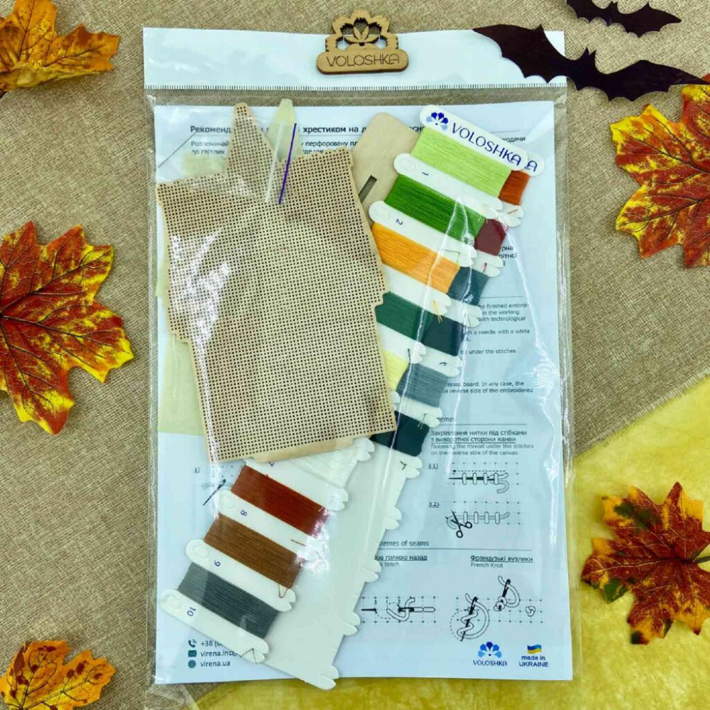 VW_008 Voloshka Набір для вишивки рахунковим хрестиком по дереву - Іграшка Будинок на Хелловін 12x18 см VW_008 Voloshka Набір для вишивки рахунковим хрестиком по дереву - Іграшка Будинок на Хелловін 12x18 см