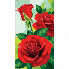 WW178 Червоні троянди, 50х25 см. Strateg. Картина за номерами (Стратег)