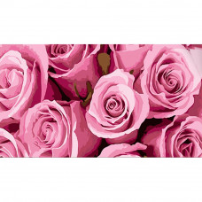 WW197 Рожеві троянди, 50х25 см. Strateg. Картина за номерами (Стратег)