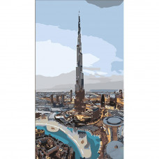 WW211 Сучасні Дубаї, 50х25 см. Strateg. Картина за номерами (Стратег)