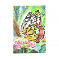 YAB28689 Метелик, 10х15 см. Strateg. Набір алмазної мозаїки без підрамника (круглі, повна). Стратег
