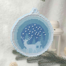 YuMI_025 Voloshka Набір для вишивки хрестом та бісером YuMI - Ялинкова іграшка Олень 9,6х9,6 см, Aida 14 ct пластикова