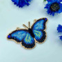 YuMI_052W Voloshka Набір для вишивки хрестом та бісером по дереву YuMI - Фігурка Синій Метелик 12,7х7,3 см