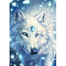 YX8037 Белый волк. DA. Набор алмазной мозаики (стразы)