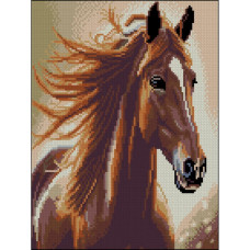 ZAV3040-65 Strateg Алмазна мозаїка - Величний кінь, 30x40 см (круглі, на підрамнику, Стратег)