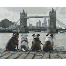 ZAV4050-41 Strateg Алмазна мозаїка - Чотири лапі 40x50 см (круглі, без підрамника, Стратег)